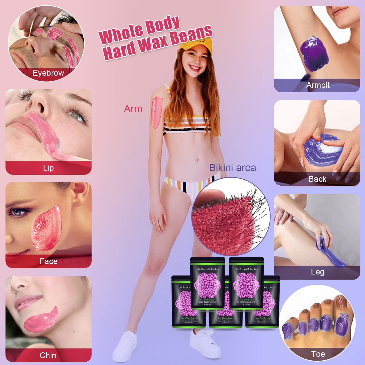 Thumbnail 6 de Auperwel Wax Beads for Hair Removal — 1.1 lb Hard Wax Kit for Sensitive Skin