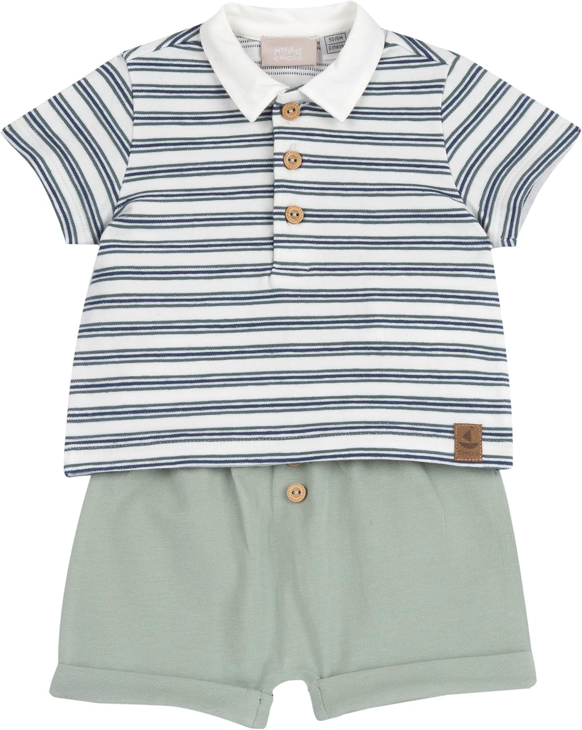 Chicco Completo neonato con t-shirt e pantaloncini (morbidissimo tessuto) — Designed in Italy