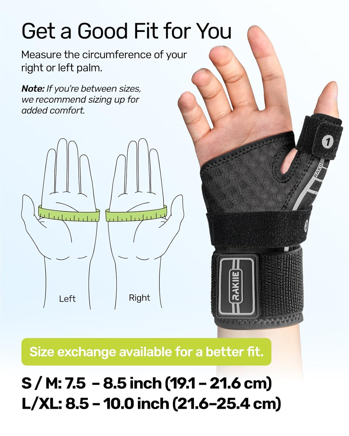 Thumbnail 6 de Rakiie Ergonomical Thumb Support with 2 Support Bars – Right or Left Hand Spica Splint