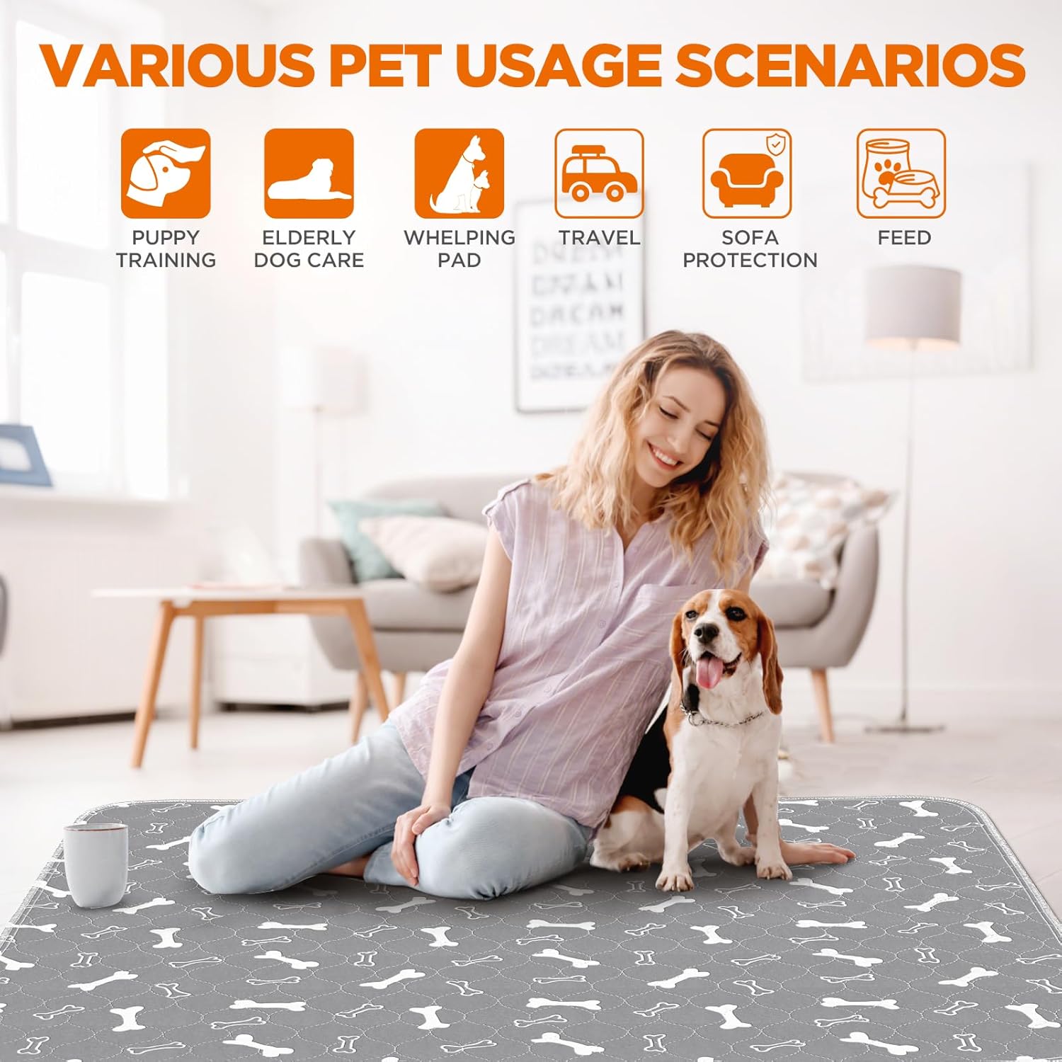 Thumbnail 6 de Baodan Puppy Pads 60x45 cm washable dog mat