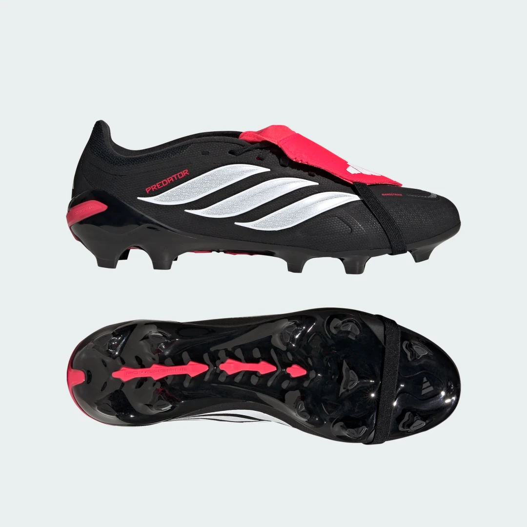 Detalle de Adidas Predator League: bota de césped natural seco con lengüeta plegable (negro)