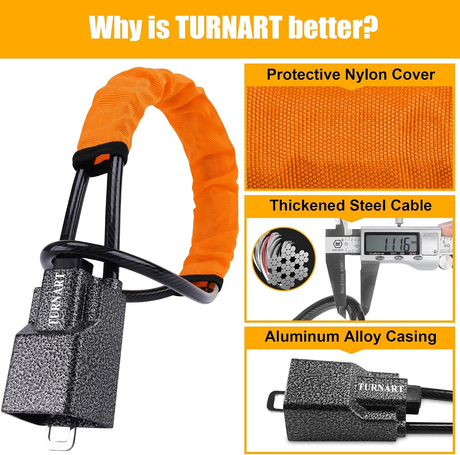 Detalle 2 de TURNART Steering Wheel Lock: Universal Anti‑Theft Device for Most Vehicles