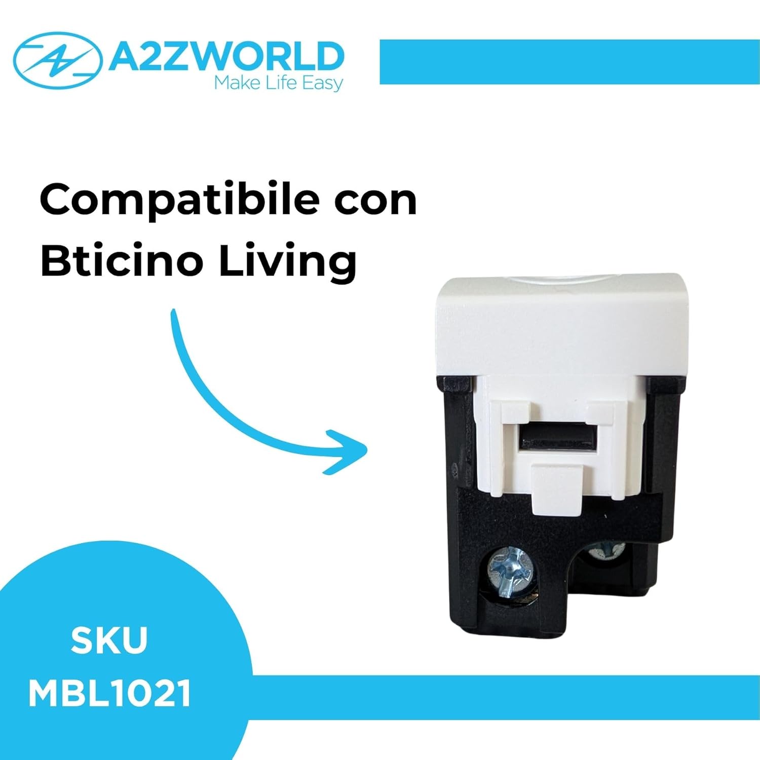 Thumbnail 4 de Presa Bipasso Bivalente 2P+T 10/16A 250V compatibile con Bticino Living Light — Bianco (4 pezzi)