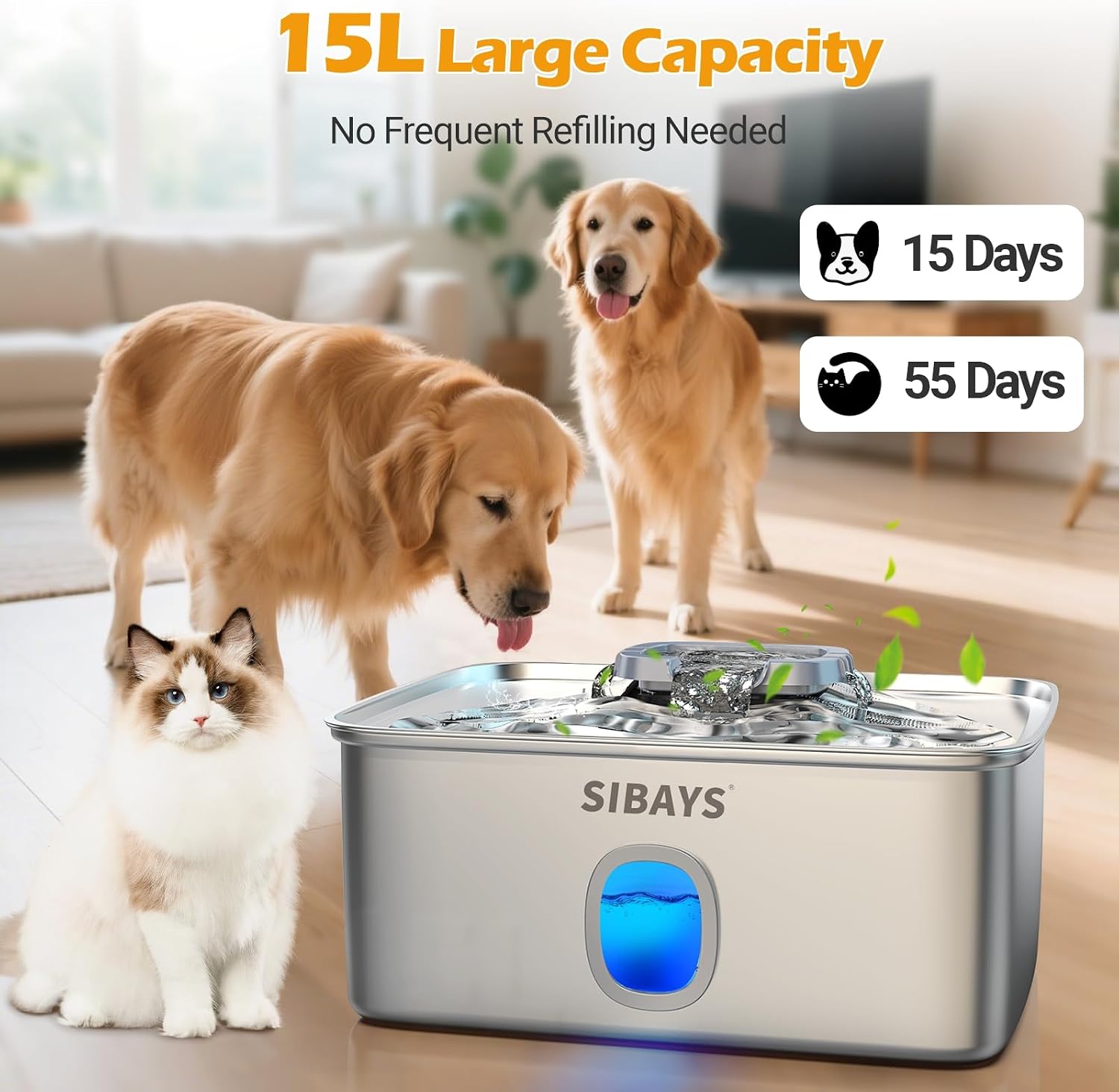 Detalle 2 de SIBAYS FS76 15L dog water fountain