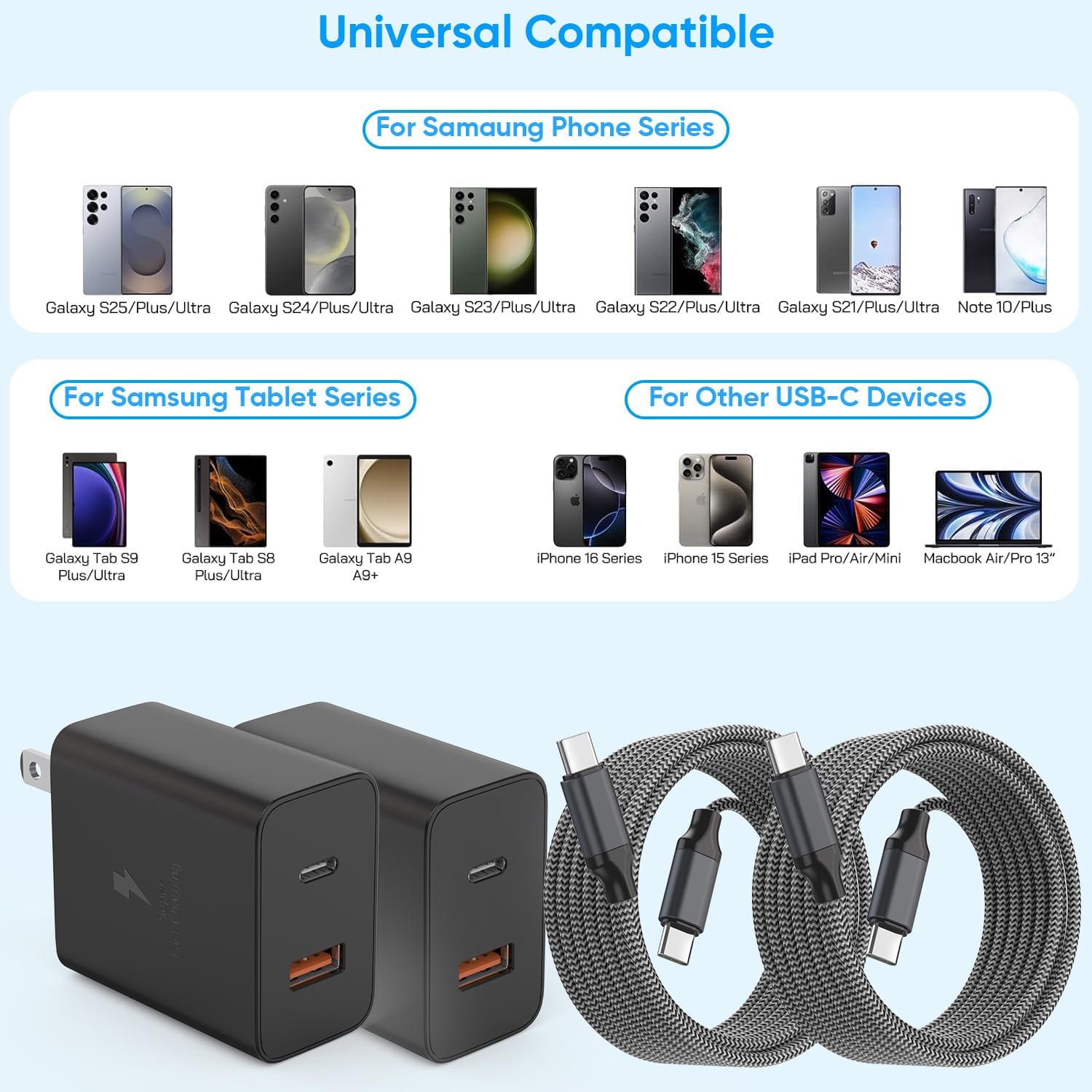 Detalle 2 de Extra Long 10FT 45W Samsung USB-C Charger