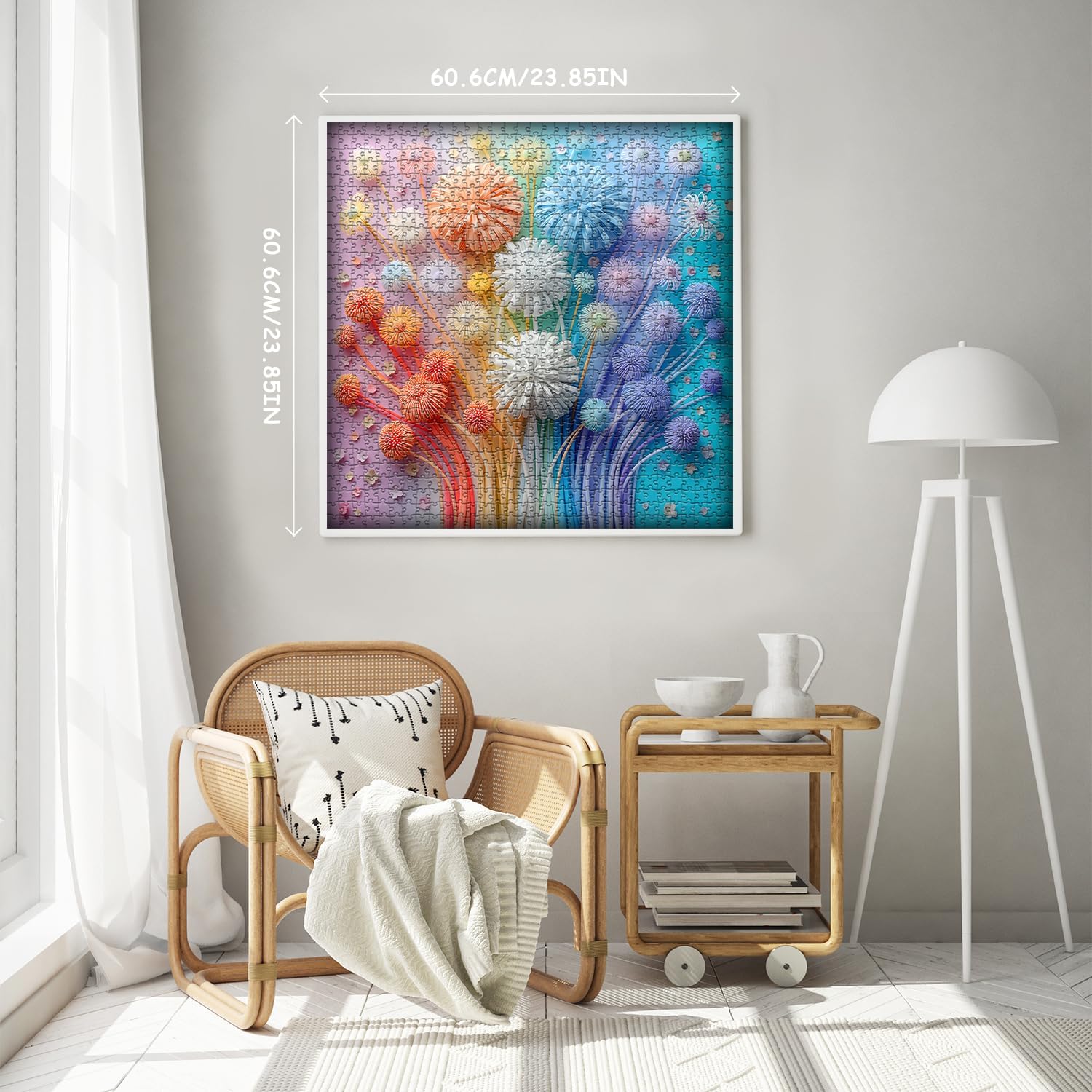 Thumbnail 3 de Flower Puzzles for Adults 1000 Pieces – Dégradé Arc-en-Ciel Impossible, Bouquet Floral