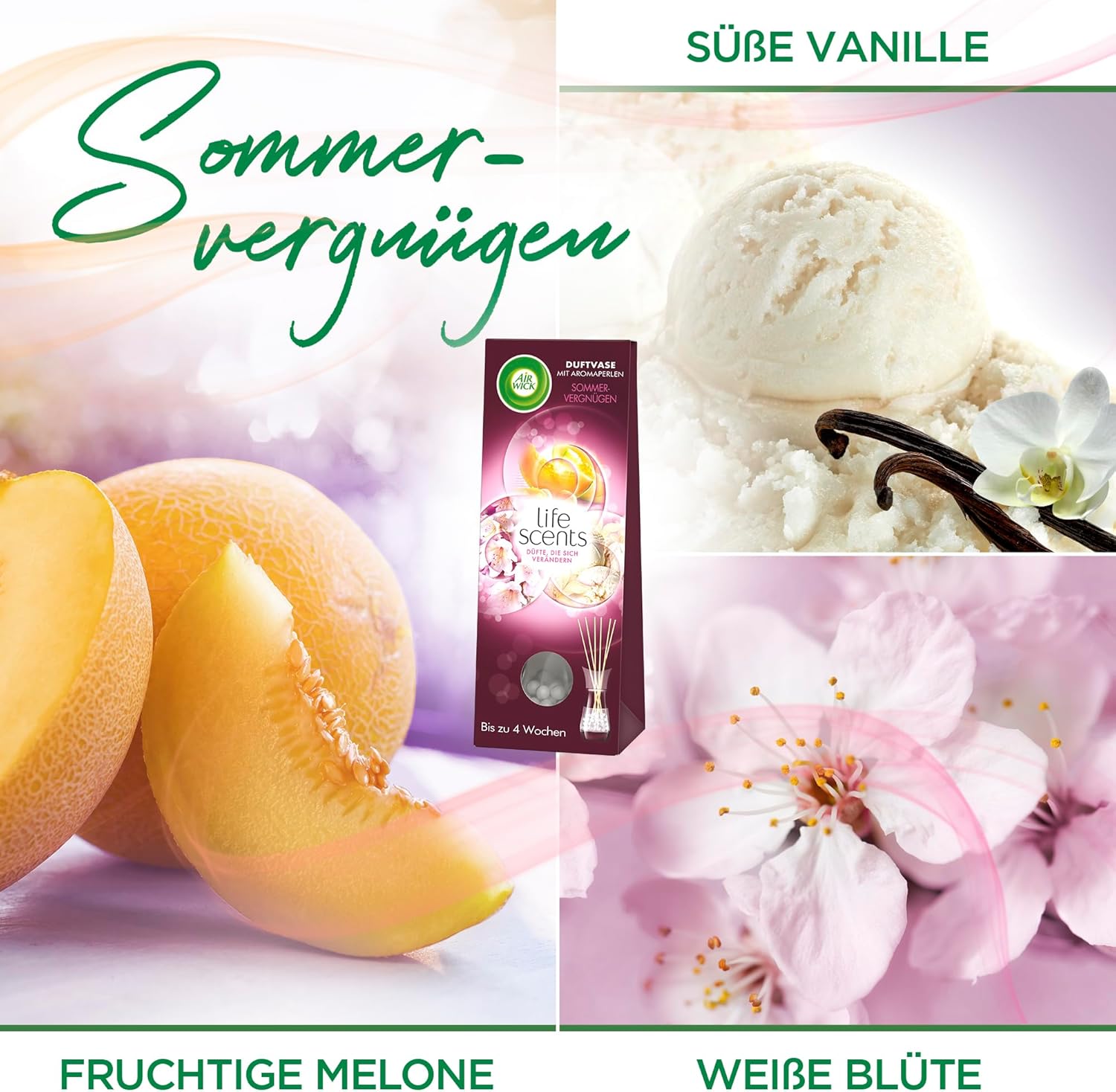 Detalle de Air Wick Duftstäbchen – Raumduft Sommervergnügen (1 x 30 ml) für die Wohnung