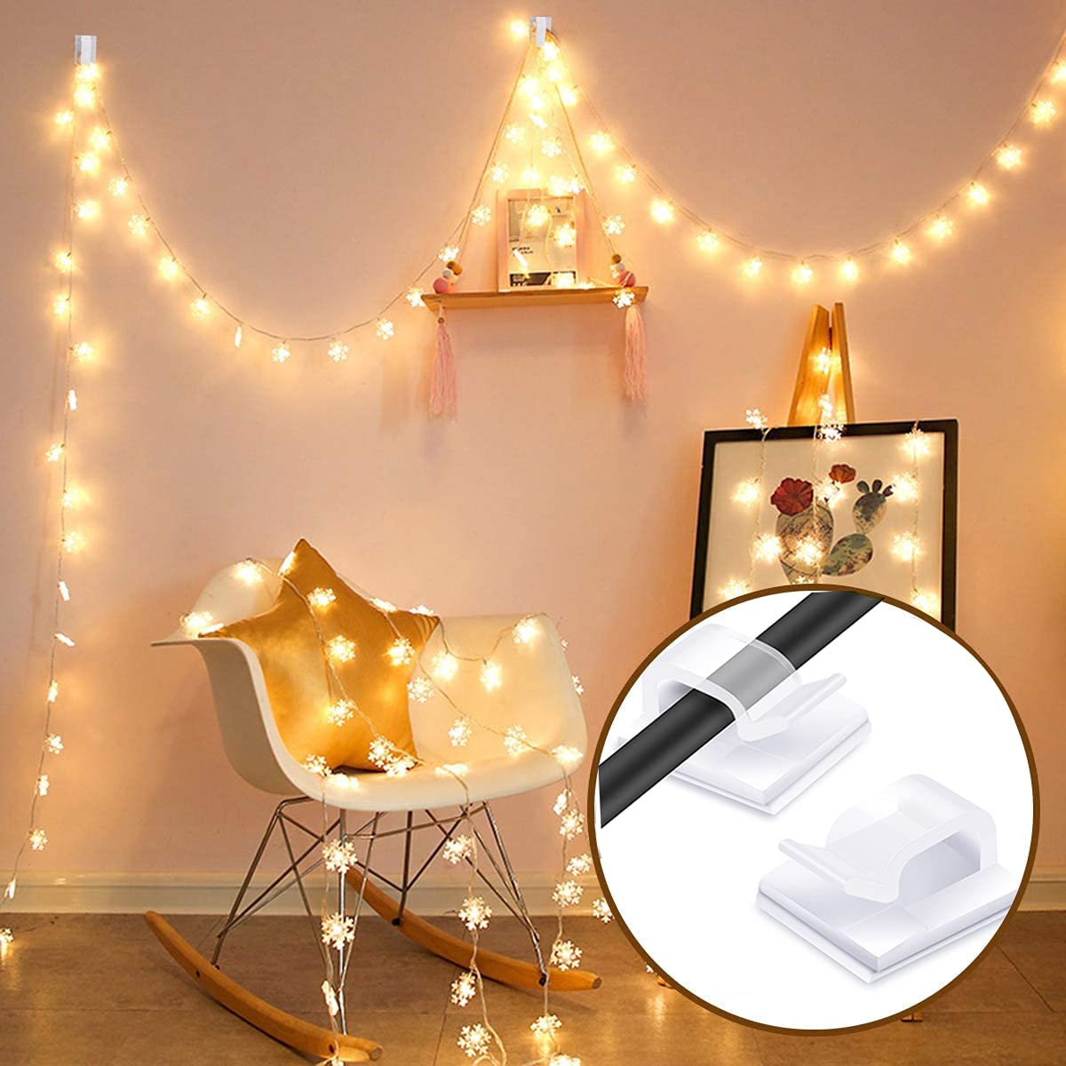 Detalle 2 de RYCHUI 60PCS cable clips for outdoor lights