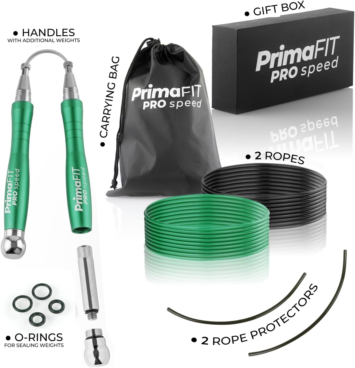 Thumbnail 3 de PrimaFit PrimaFIT Springseil Erwachsene Fitness Pro Speed – 3 m, verstellbar mit Gewichten, 2 Kugellagern & Anti-Rutsch-Griffen
