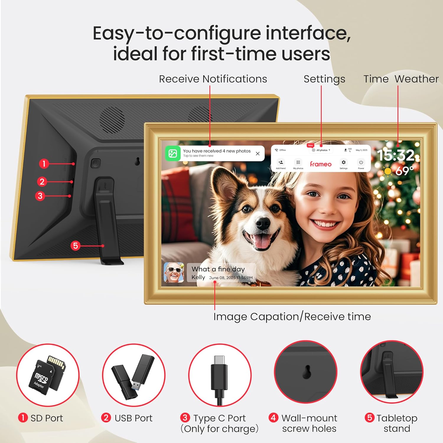 Thumbnail 6 de 64GB FRAMEO 15.6 Zoll Digitaler Bilderrahmen