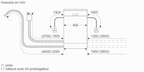 Detalle de Bosch SPS2HKI55E Série 2 – Lave-vaisselle encastrable, pose-libre, Séchage Extra et connectivité Home Connect