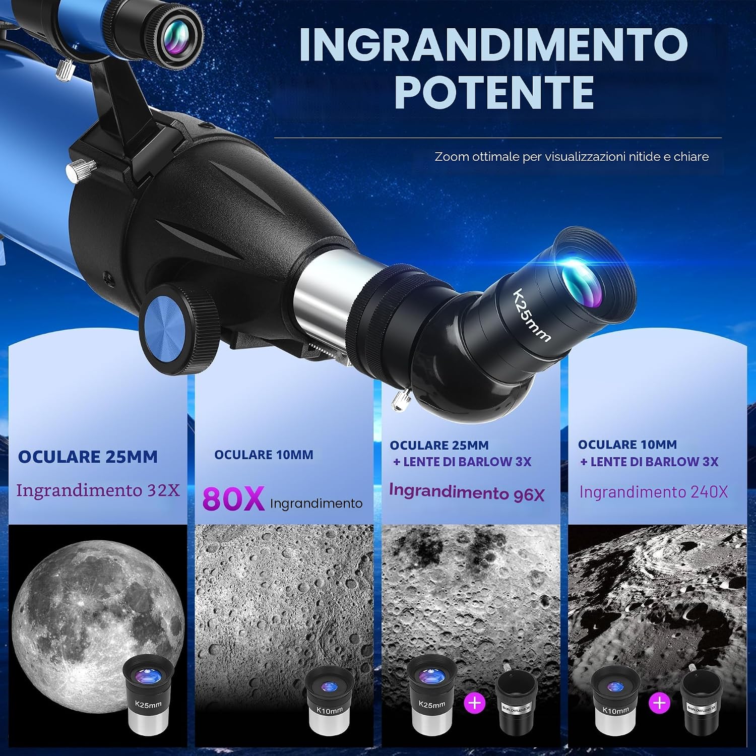 Detalle de MEEZAA 90 mm 800 mm telescopio professionale