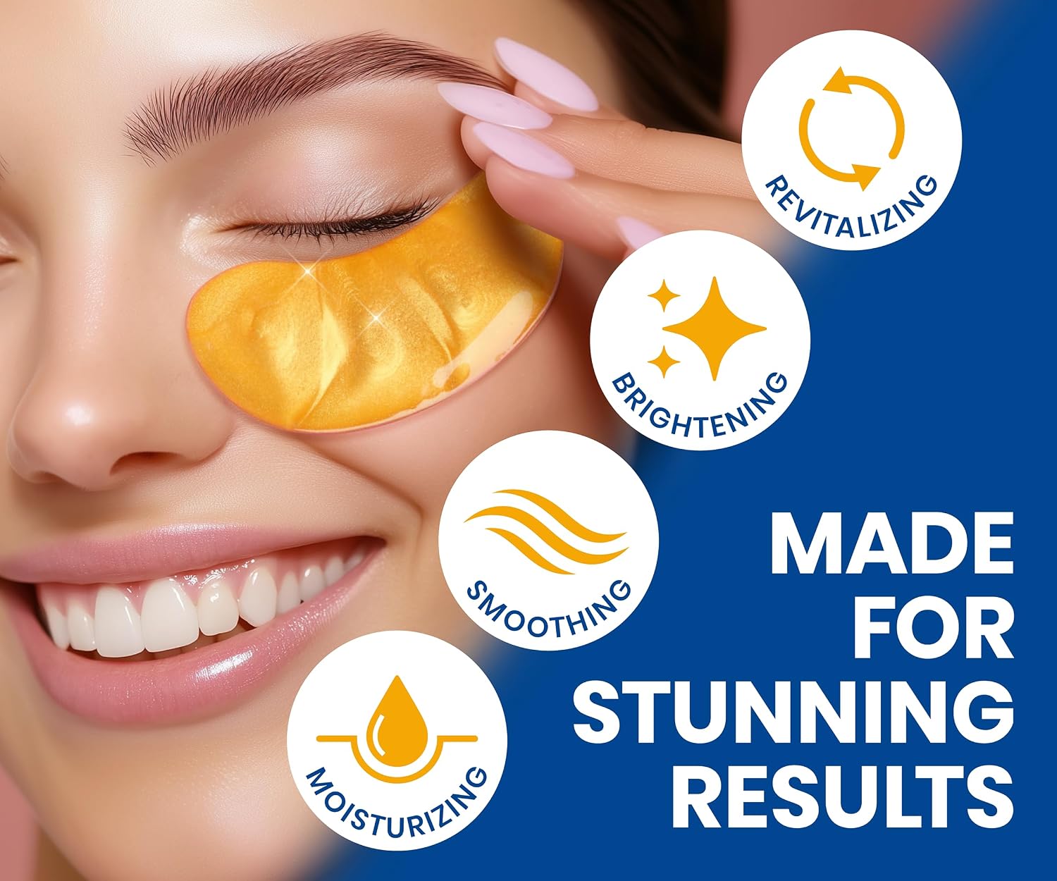 Detalle de Stylia Under Eye Patches, 30 Pairs with 24k Gold, Vitamin C & Hyaluronic Acid