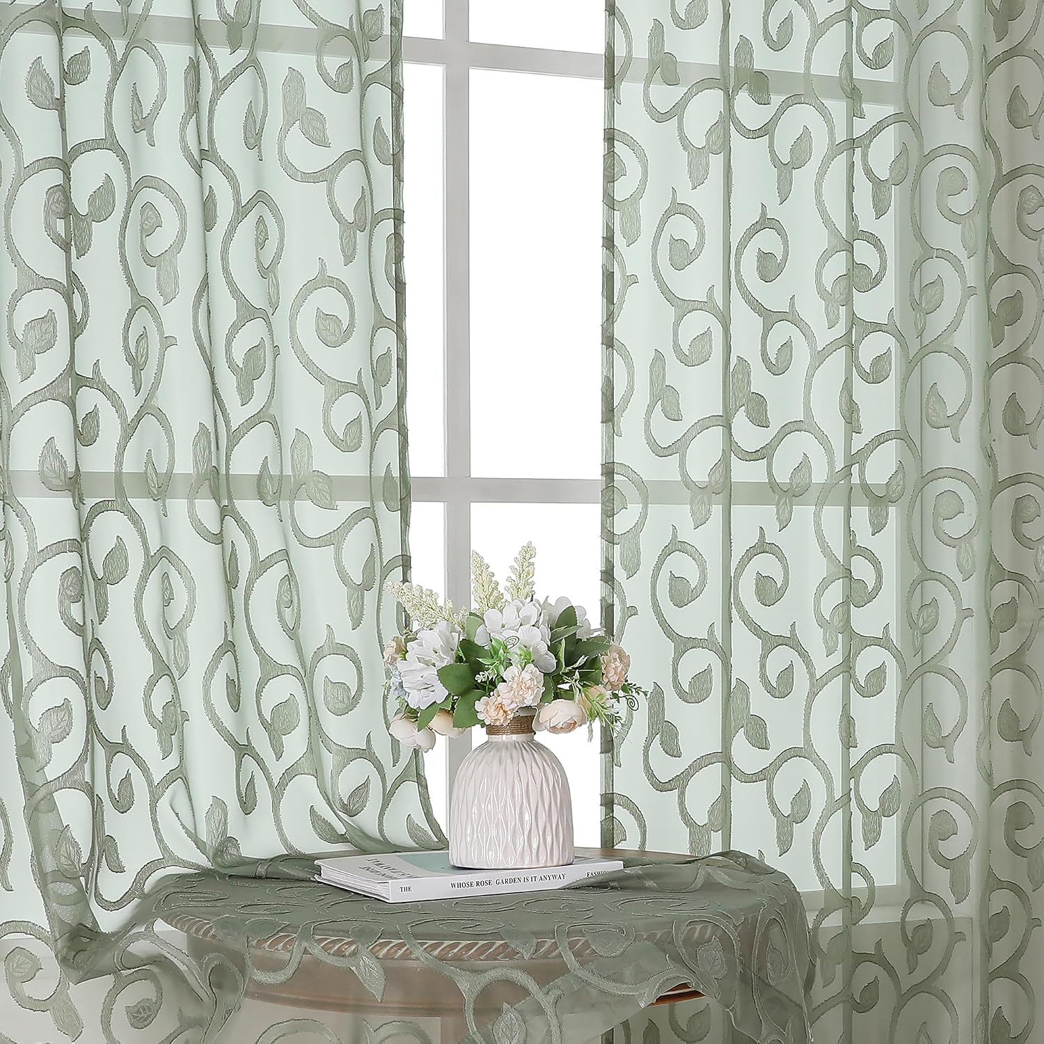Detalle de OWENIE Semi-Sheer Curtains, 72-Inch Length