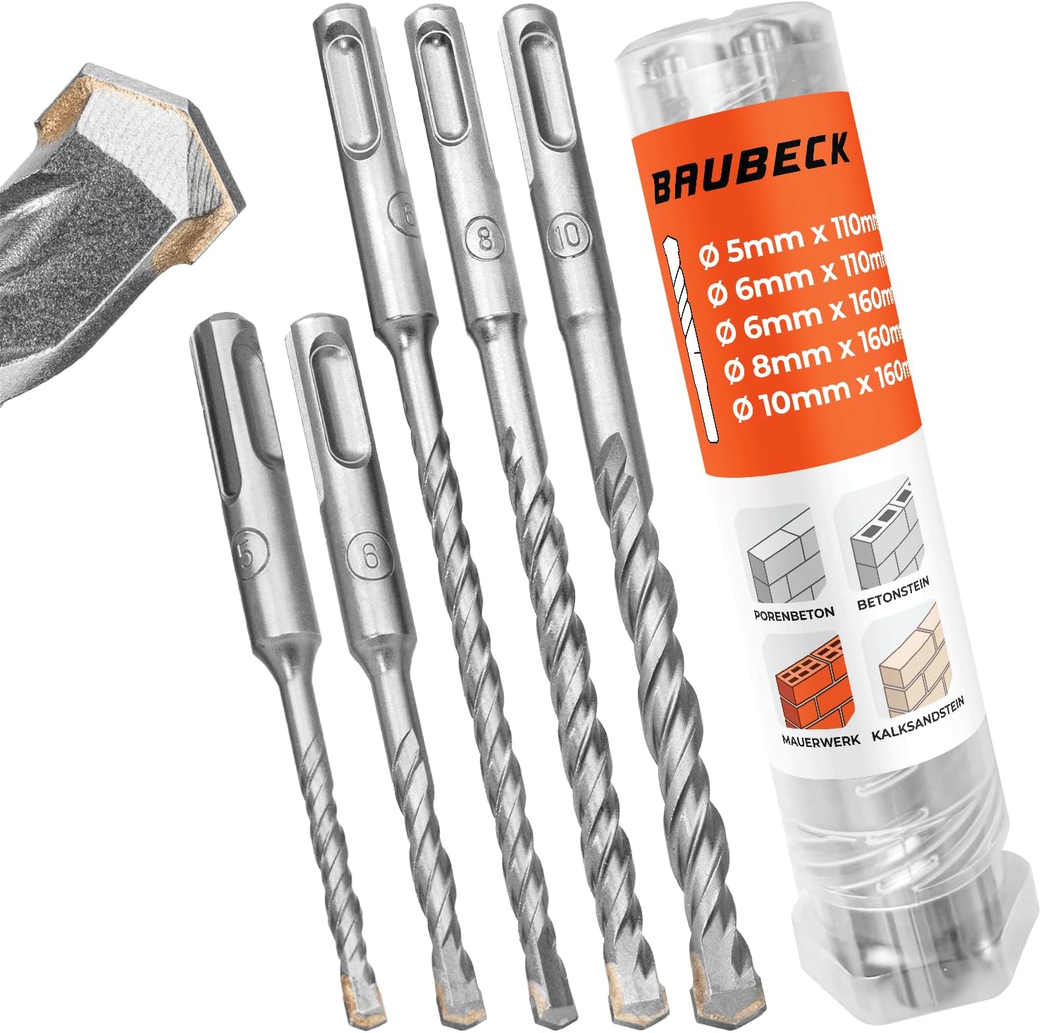 Detalle de BAUBECK Coffret burins SDS Max 4 pcs 280 mm