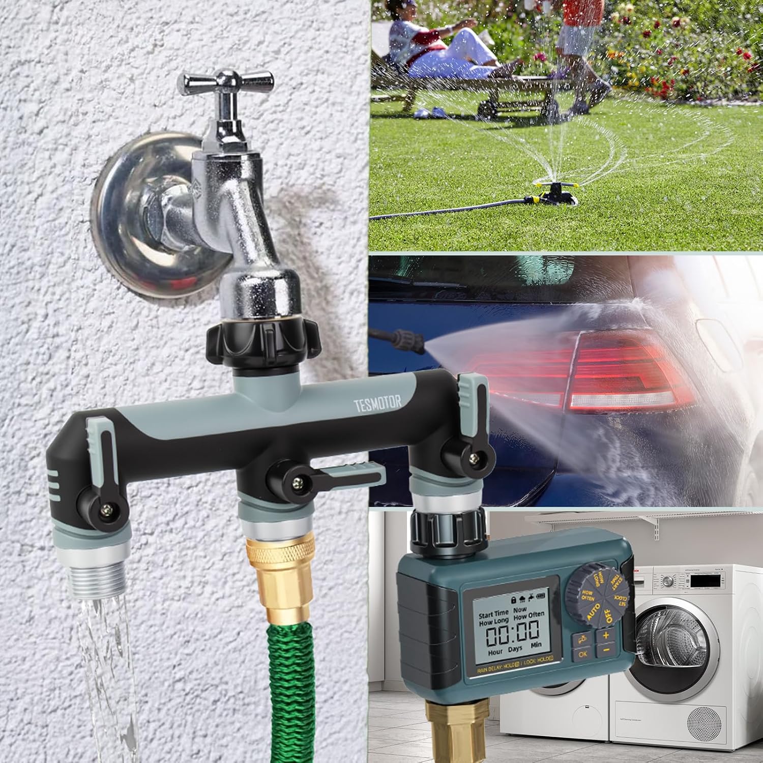 Thumbnail 6 de Tesmotor 3 Way Tap Splitter – 3/4 Inch Multi-Functional Hose Connector with Individual Valves for Garden & Kitchen Faucet
