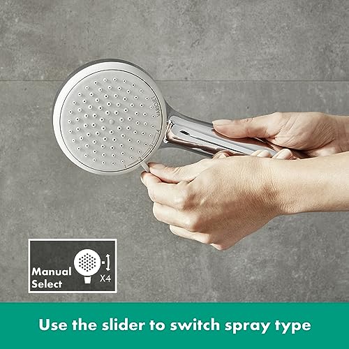 Thumbnail 4 de Hansgrohe Croma 100 – Duschkopf/Handbrause mit 4 Strahlarten, 100 mm, Antikalk-QuickClean