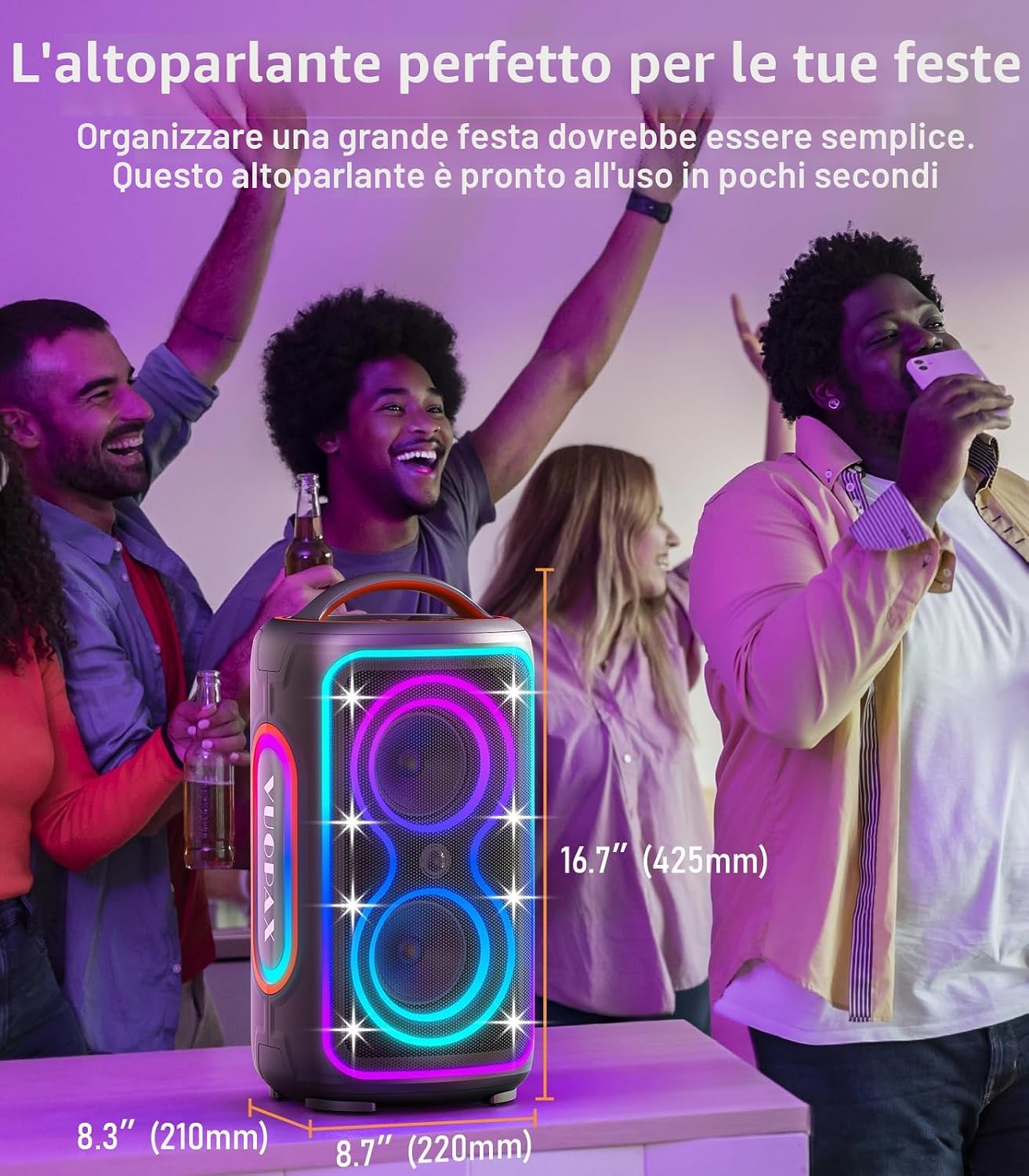 Thumbnail 5 de VUOPAX Cassa Bluetooth Potente 200W per party 📢