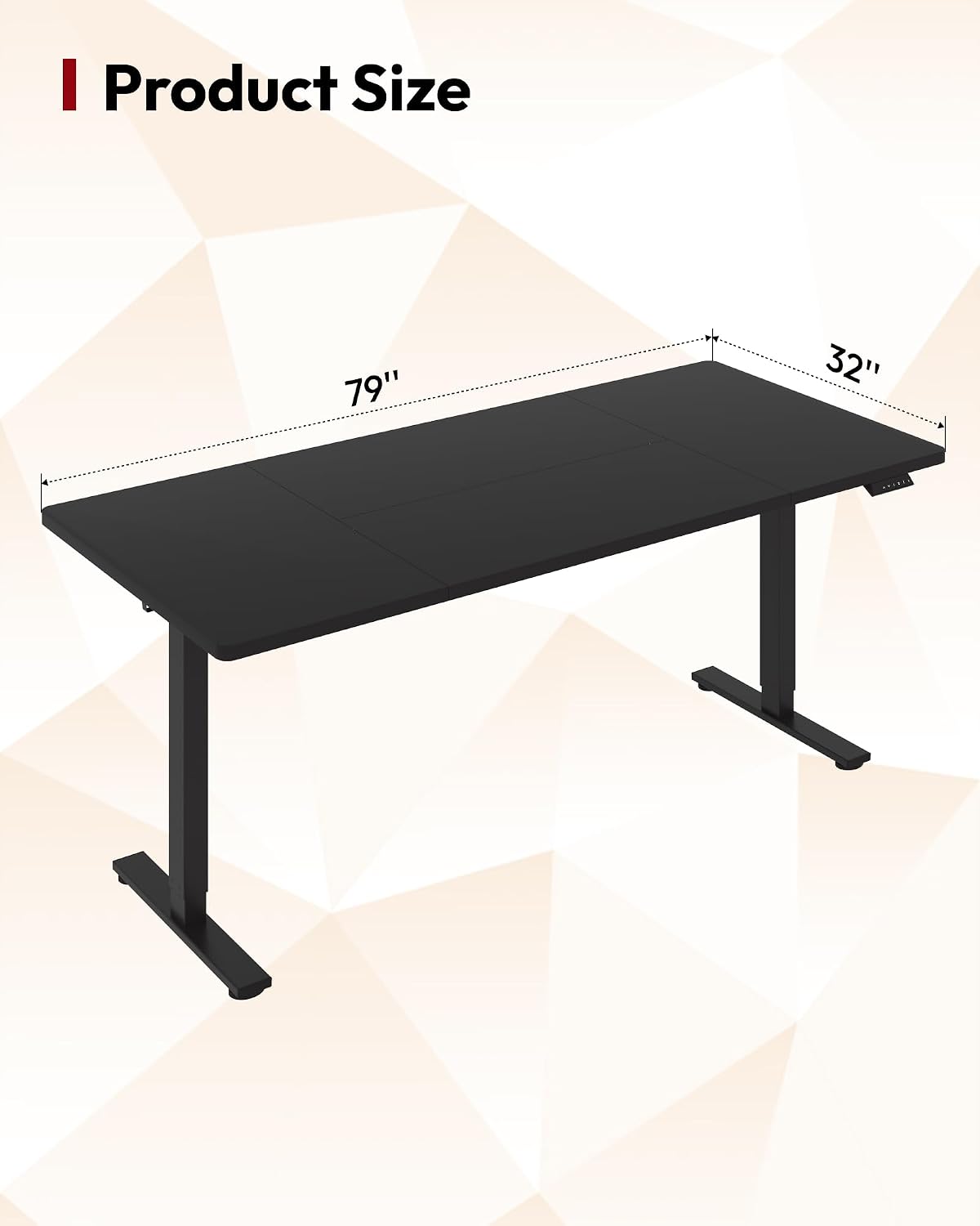 Detalle de SANODESK 156E Electric Standing Desk, 79" x 32" Top, Four Memory Presets