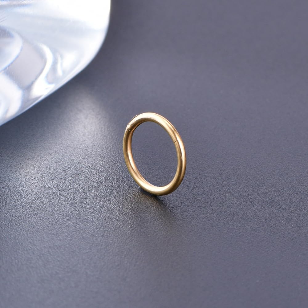 Detalle 2 de Briana Williams 2-pack hinged clicker segment nose rings (316L surgical steel) for septum, helix, daith & tragus
