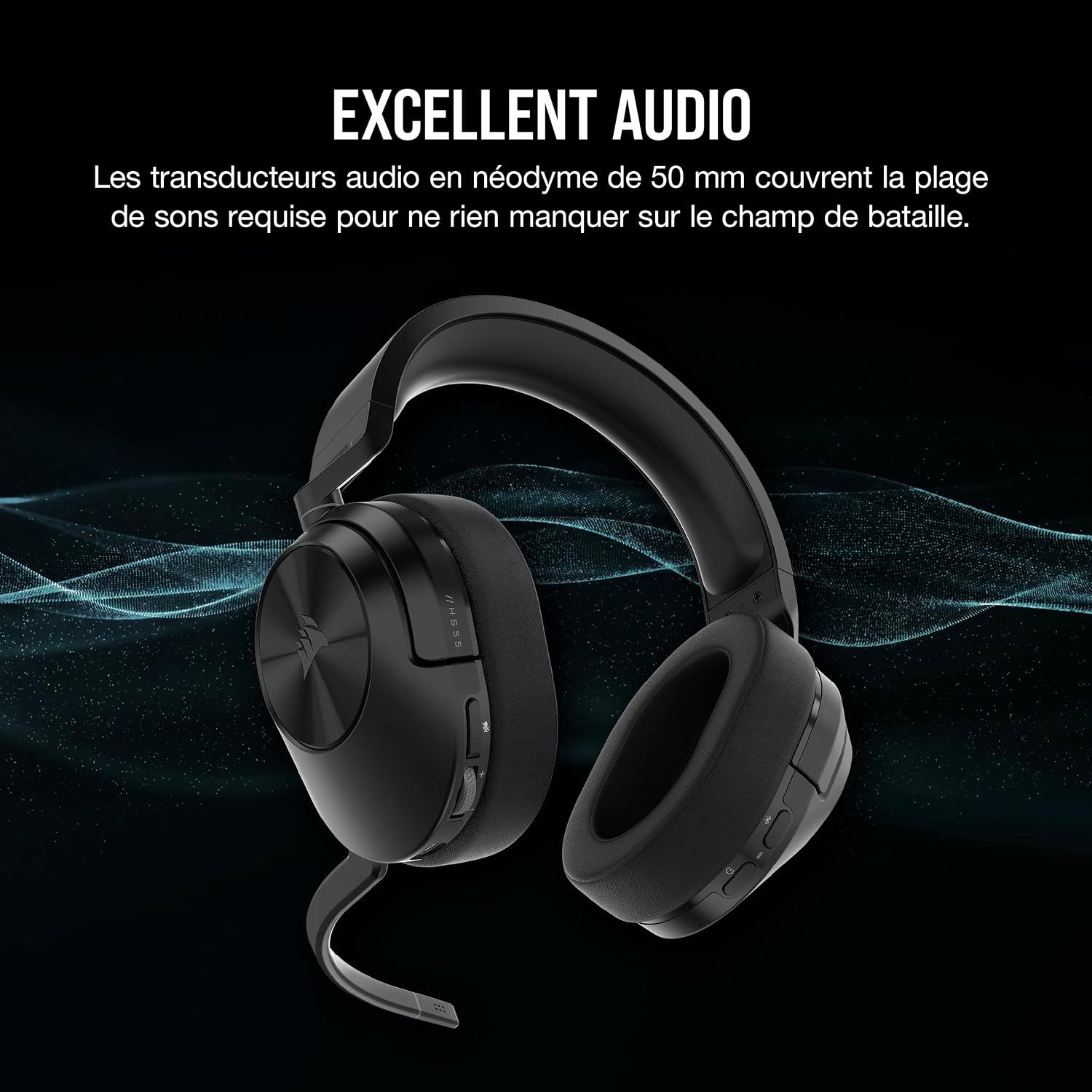 Detalle de Corsair HS55 WIRELESS CORE Casque gaming 15m