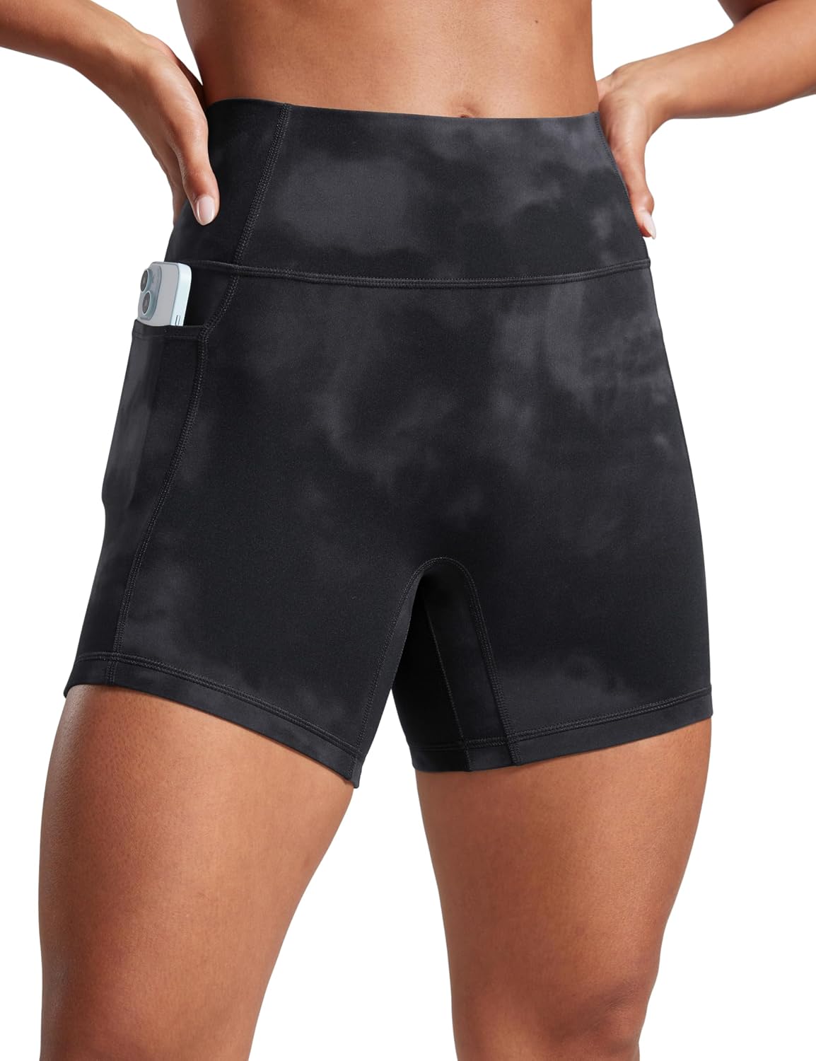 Detalle de CRZ YOGA Donna Butterlift pantaloncini da yoga con sollevamento del sedere e vita alta 13 cm