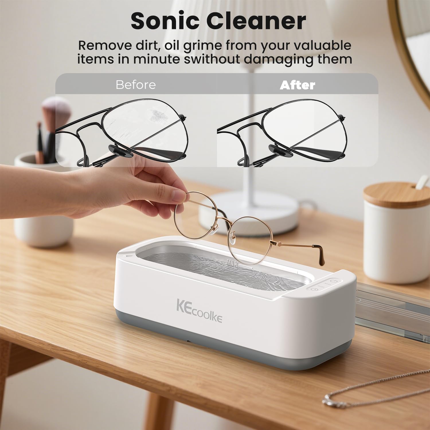 Detalle 2 de KECOOLKE Ultrasonic Jewelry Cleaner 400ml