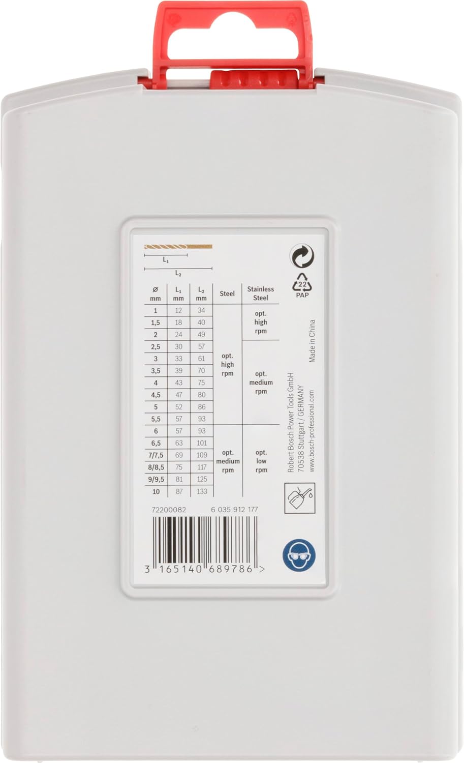 Thumbnail 3 de Bosch Professional 2608587014 19-Piece HSS-Cobalt ProBox Metal Drill Bit Set (1mm–10mm)