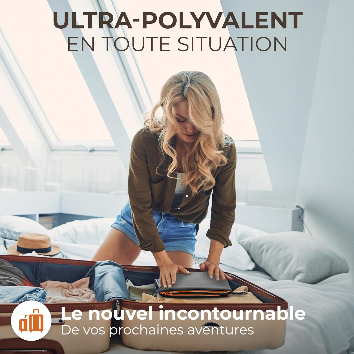 Detalle de NirvanaShape Serviette Microfibre – Séchage rapide et légère pour sport et voyage