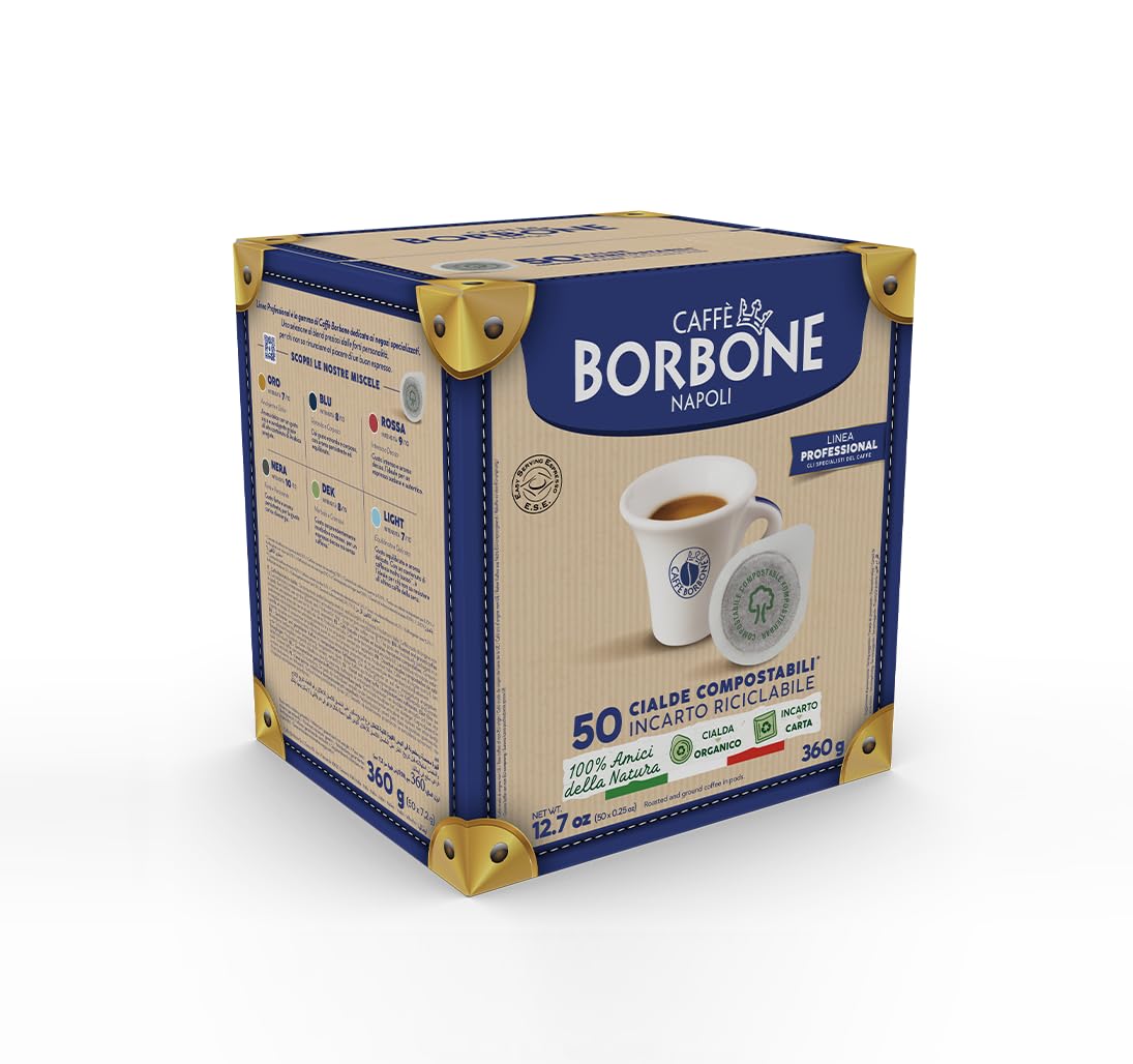 Detalle de Caffè Borbone Kompostierbare Kaffeepads Dekaffeinierte Mischung, 50 Pads – kompatibel mit ESE 44 mm