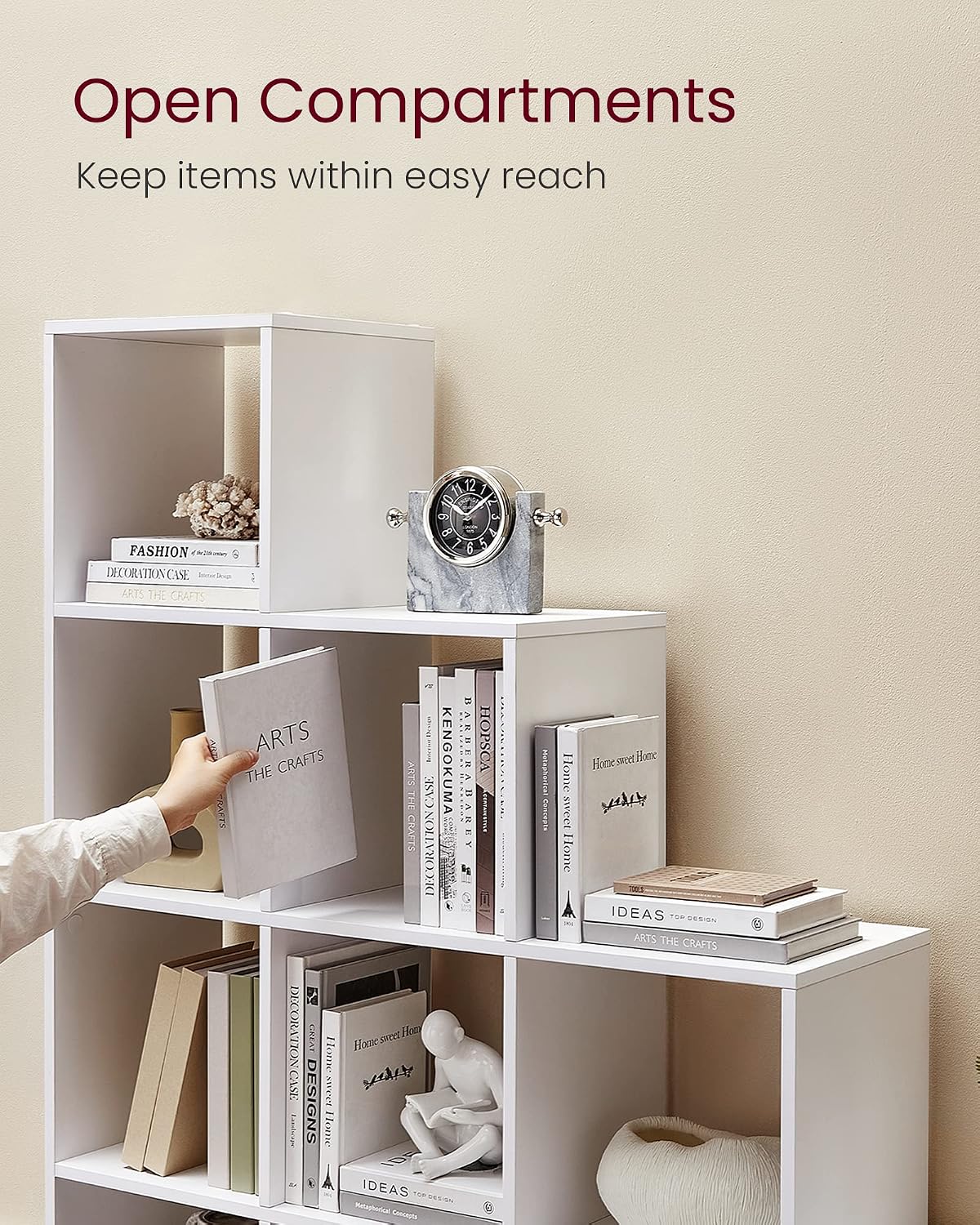 Detalle 2 de VASAGLE CUSTOS Collection LBC10WT 10-Cube Bookcase, Cloud White
