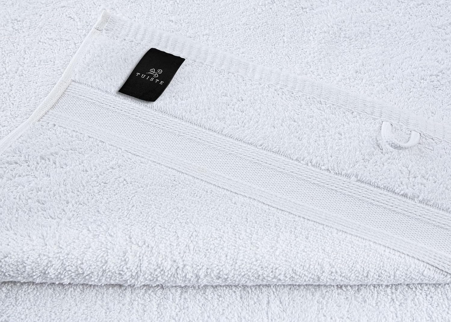 Detalle de Tuiste Set Asciugamani Bagno Bianchi – 100% Cotone, 2 Teli Doccia 70x140cm + 4 Asciugamani 50x90cm + 2 Ospiti 30x50cm