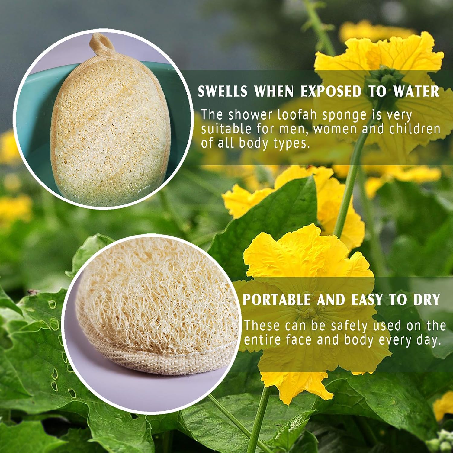 Detalle 2 de Natural Loofah Sponge Exfoliating 3-Pack