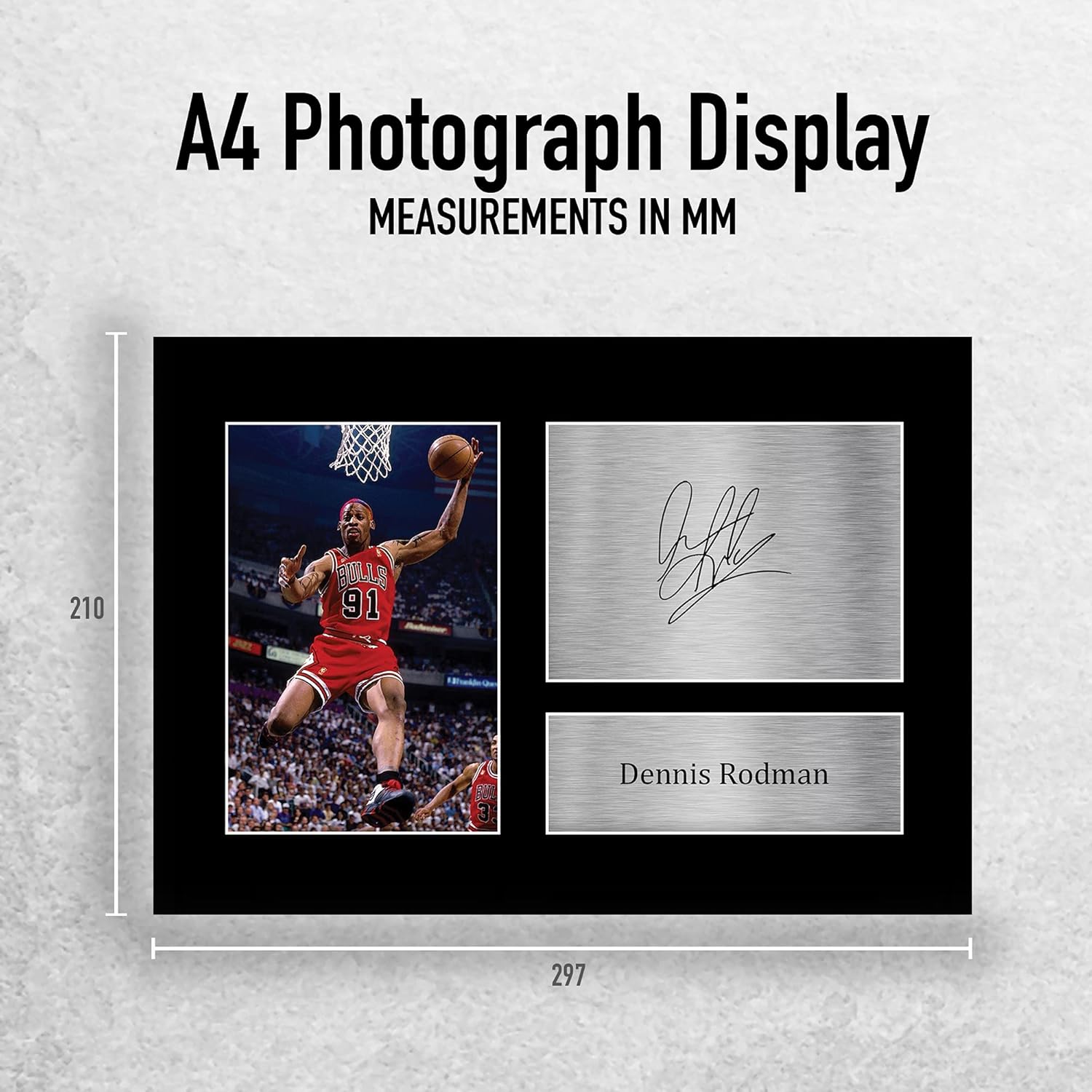 Thumbnail 1 de HWC Trading Dennis Rodman Chicago Bulls signed autograph A4 printed picture (memories for American football fans)