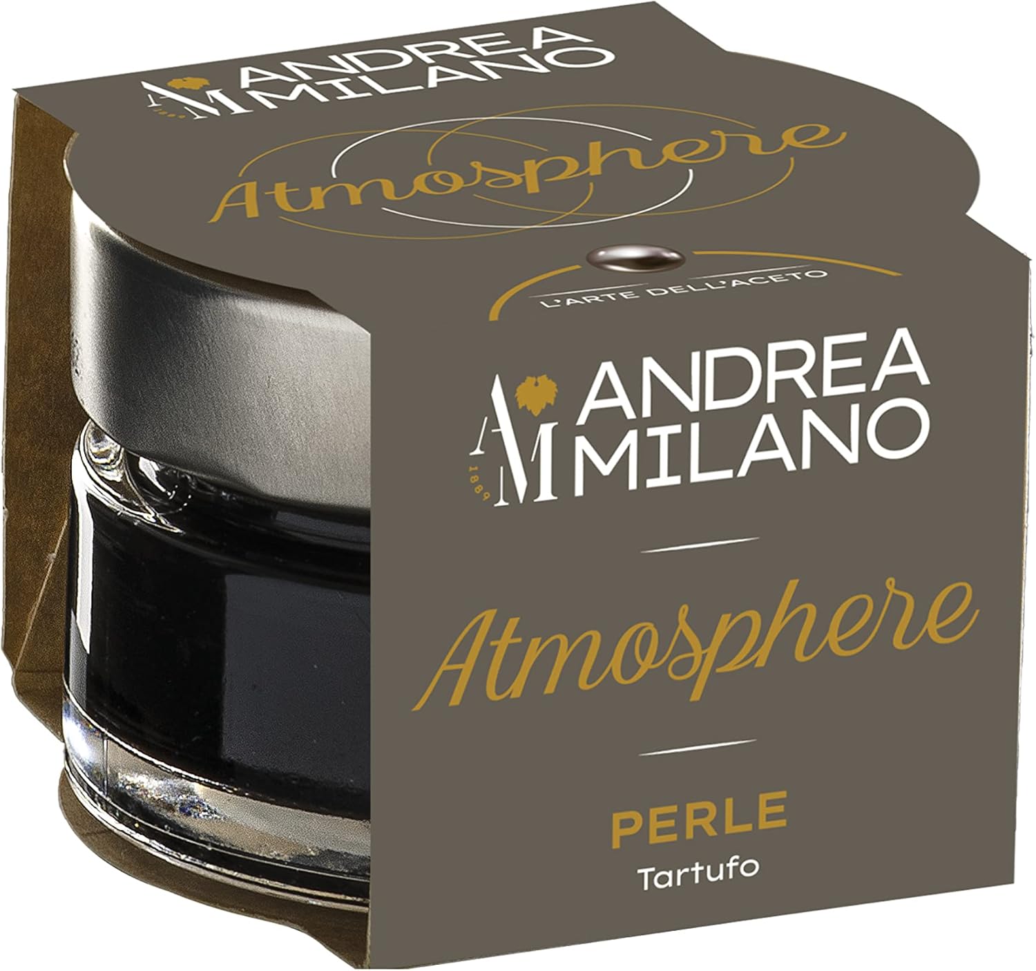 Detalle de Andrea Milano Perle di Aceto Atmosphere – Sfere Nere al Tartufo con Aceto Balsamico, 50 g