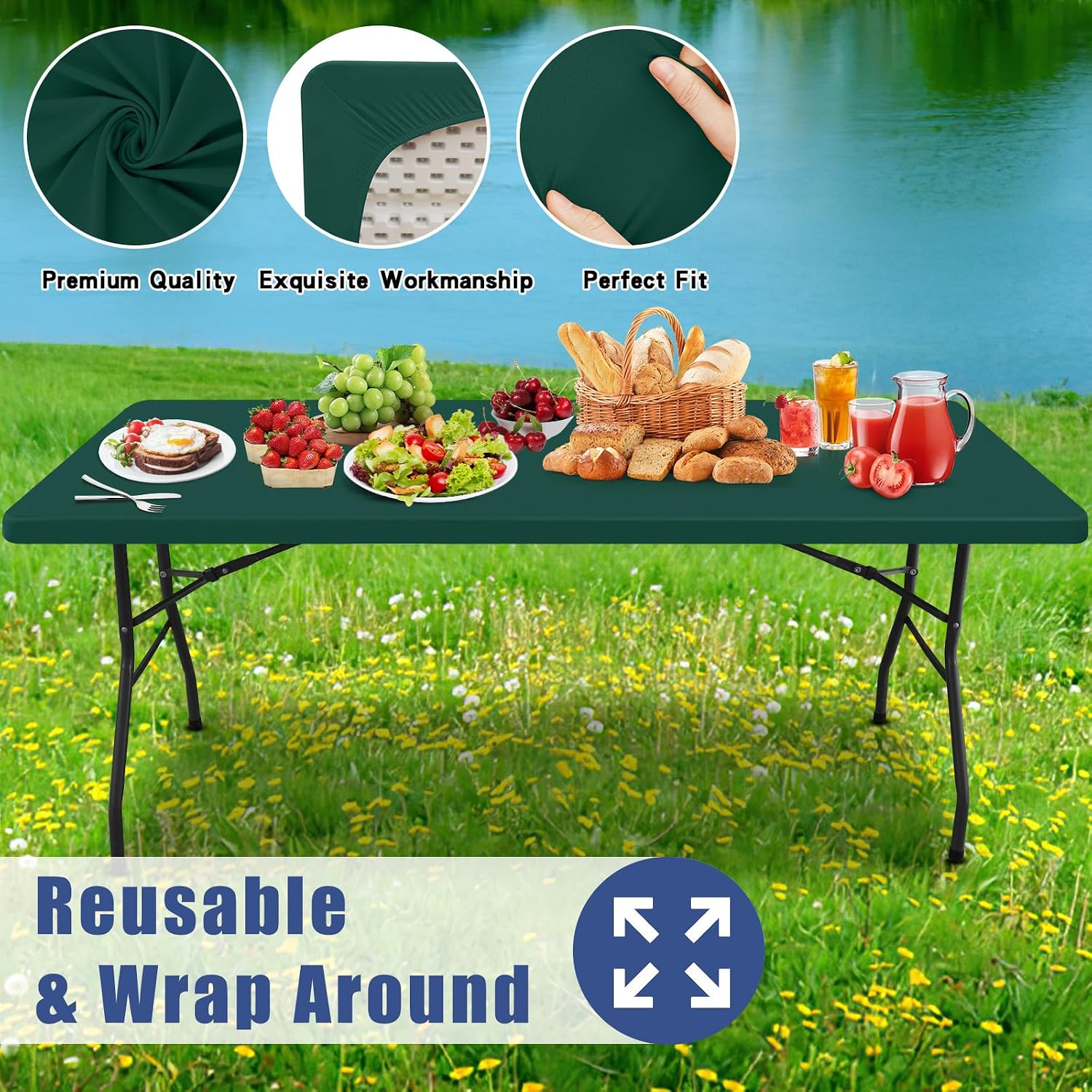 Detalle 1 de Moosfor Fitted Tablecloth, 30" x 48