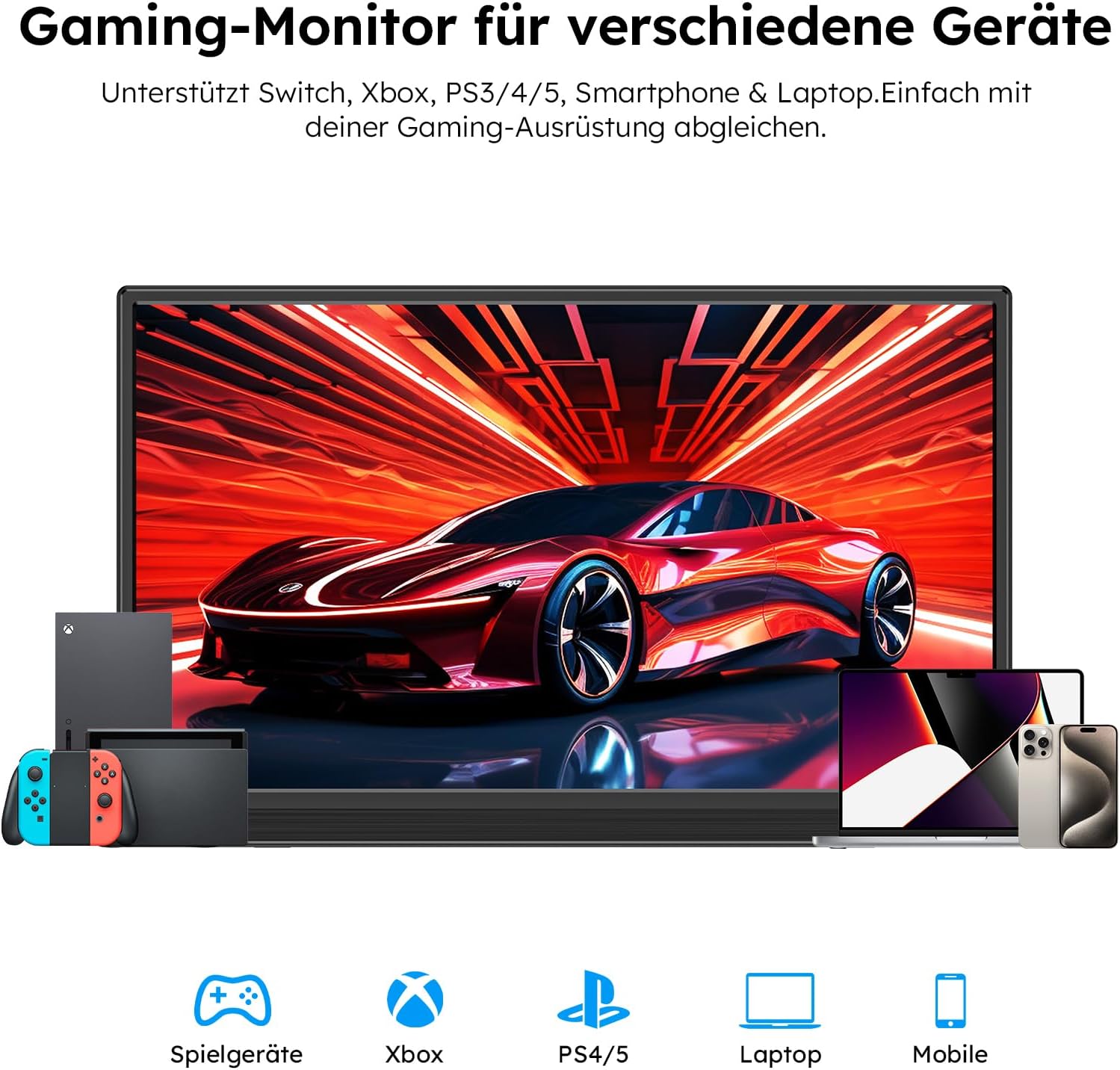 Detalle de Dopesplay Portable Monitor 15,6 Zoll (1080P) mit Lautsprecher & einstellbarem Ständer – ultradünnes USB‑C/HMDI Zusatzdisplay