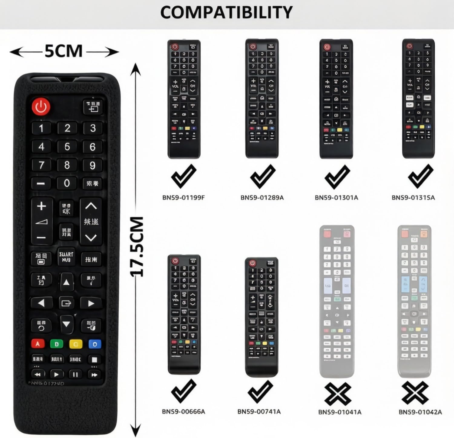 Thumbnail 2 de Silicone Remote Cover for Samsung TV BN59-01175N / BN59-01315B / AA59-00741A / AA59-00786A — by YAREETY