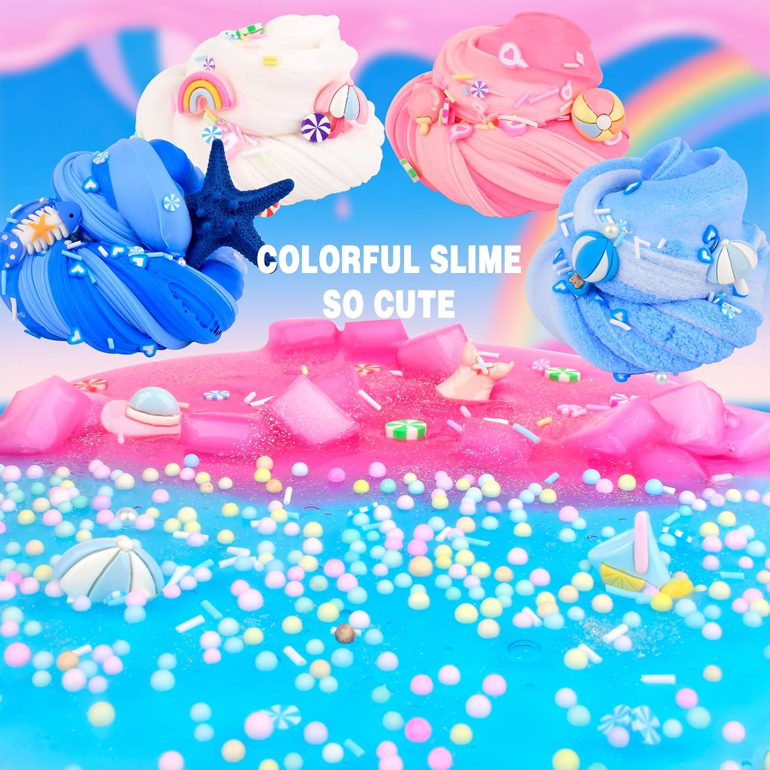 Detalle 1 de 6 Pack Slimes Pink & Blue Slime Kit