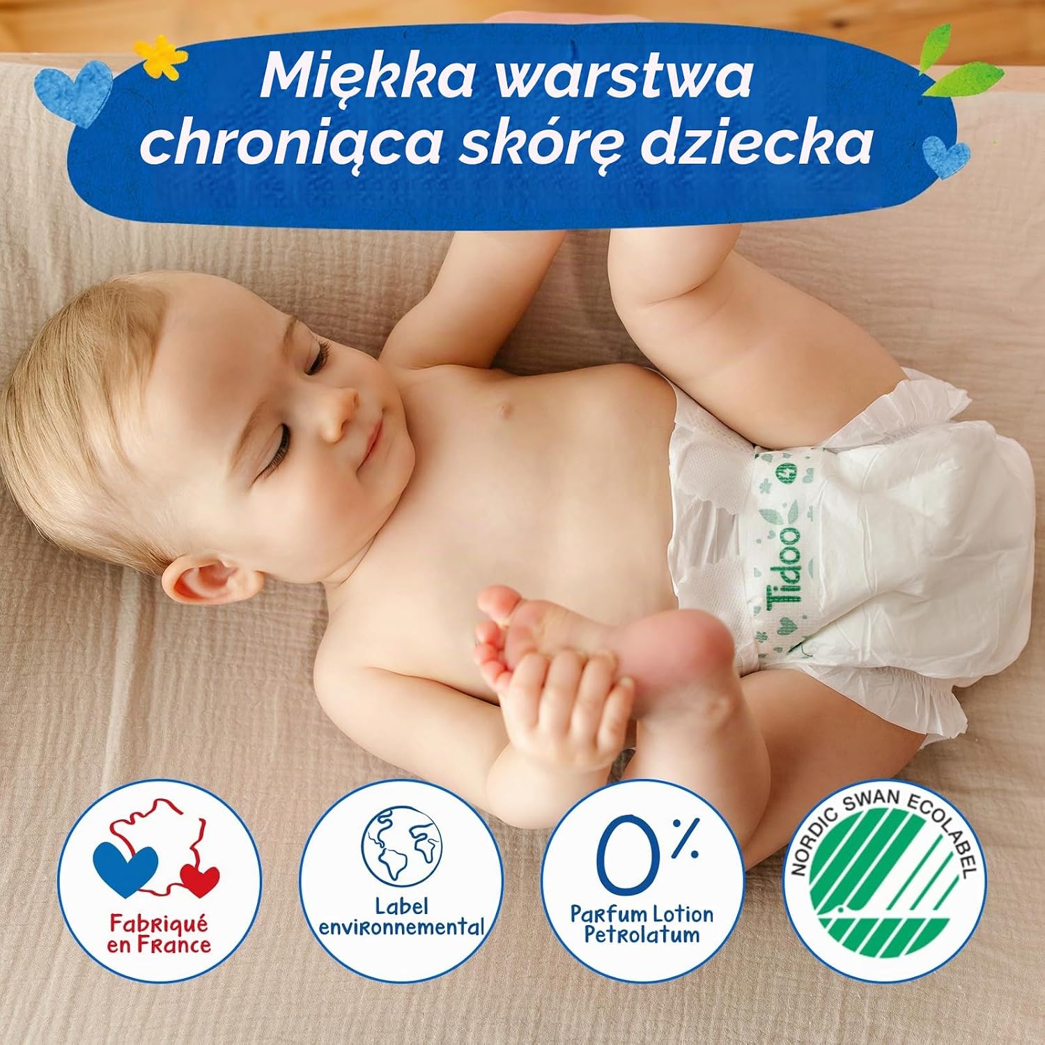 Detalle de TIDOO pieluchy jednorazowe rozmiar 5, 12–25 kg, 120 szt.