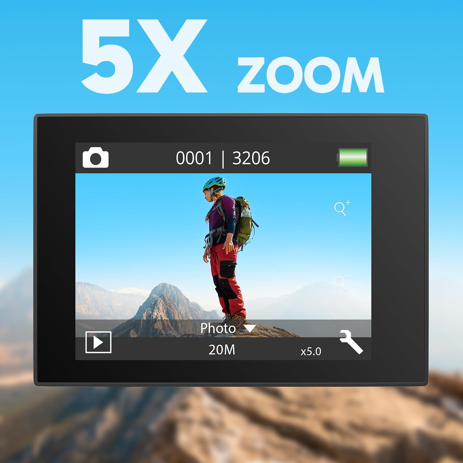 Detalle 1 de AKASO EK7000 Pro : caméra sport 4K étanche jusqu’à 40 m, écran tactile et stabilisation EIS