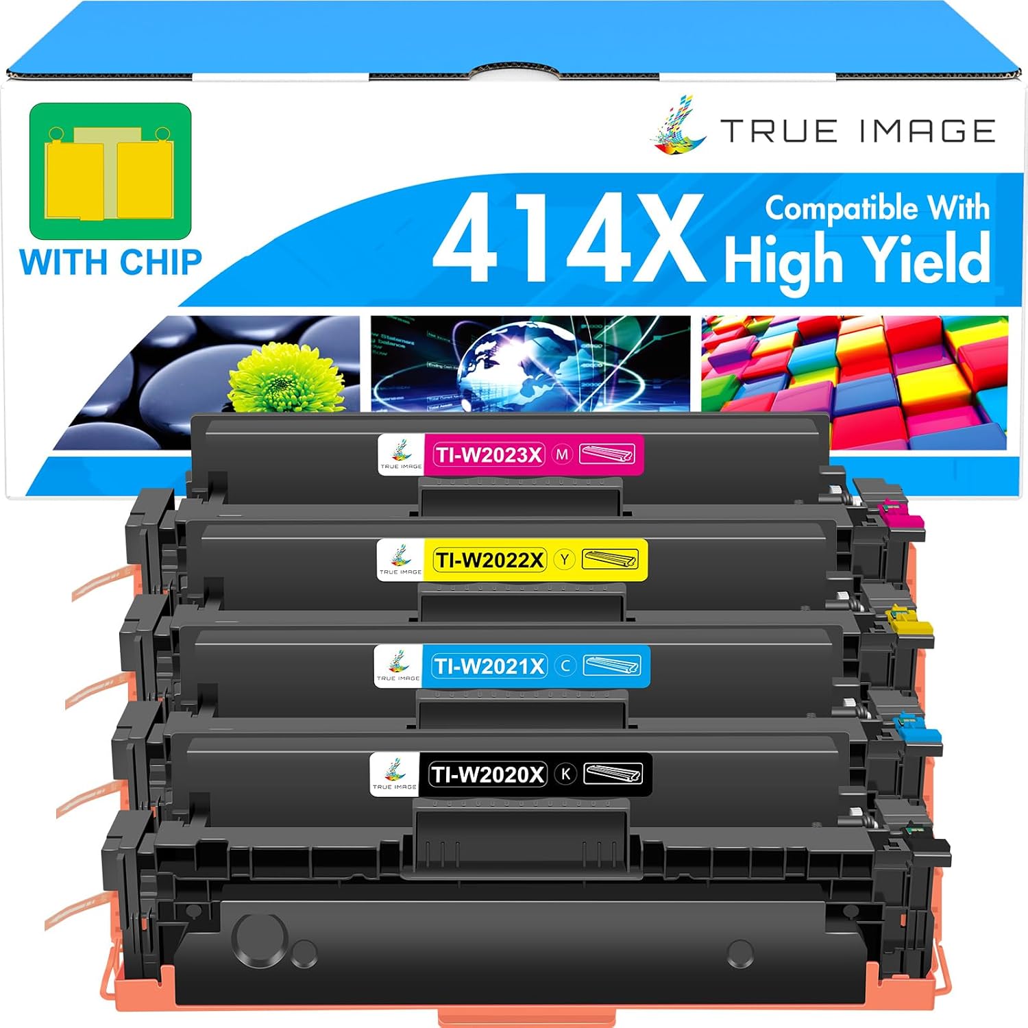 Detalle de 414X Toner Cartridges 4 Pack High Yield 🖨