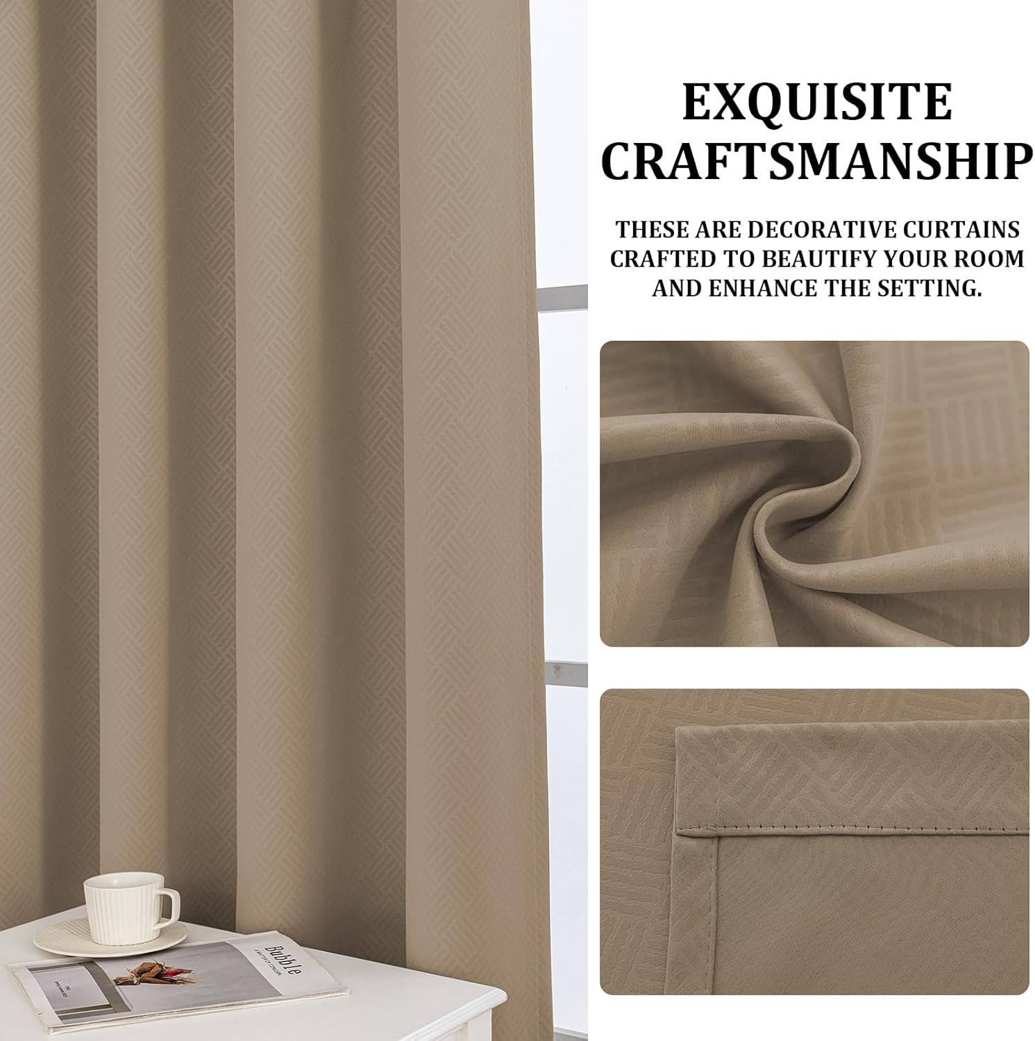 Thumbnail 4 de Lot de 2 rideaux occultants Ystyle avec œillets 117x137 cm – isolation thermique et anti-UV