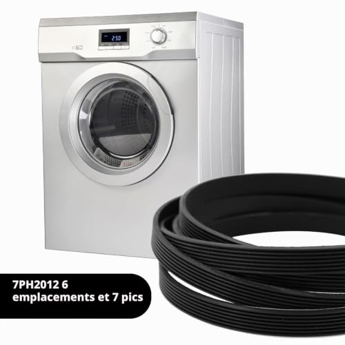 Detalle de GVSS Courroie de Sèche-Linge 7PH2012 – Courroie d’entraînement en caoutchouc, compatible Bauknecht/Hotpoint/Whirlpool