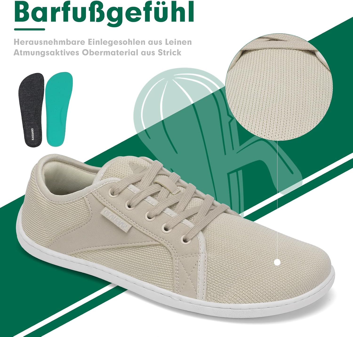 Thumbnail 4 de SAGUARO Unisex Knit Barfußschuhe mit breiter Zehenbox und Zero-Drop – Luck I, Gr. 36–48