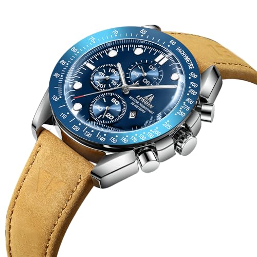 Thumbnail 2 de LN LENQIN Montre Homme - Montres analogiques à Quartz étanches, bracelet cuir