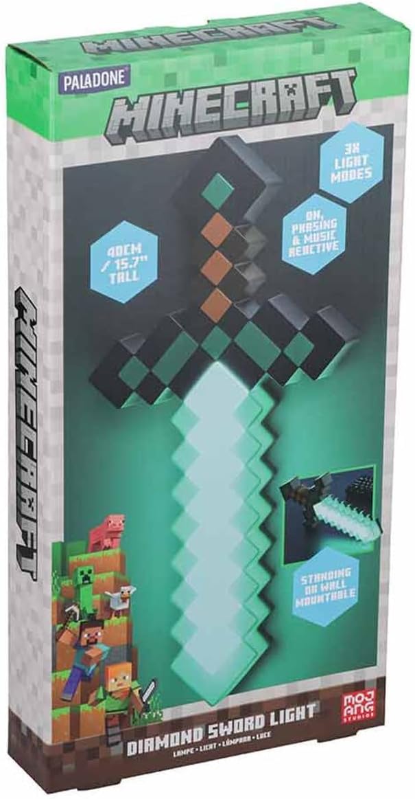 Thumbnail 2 de Paladone Minecraft Diamond Sword Light – LED-lamp met 3 lichtmodi