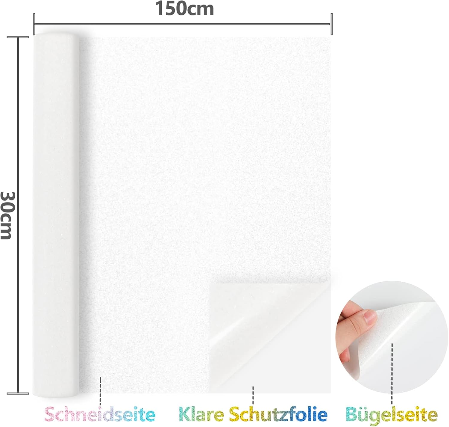 Detalle 2 de NANAPLUMS Glitzer Plotterfolie 30,48×150 cm 🎨