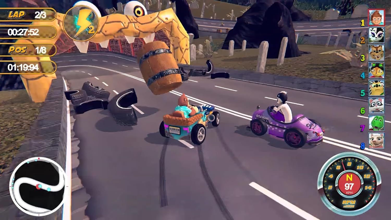 Detalle 2 de ANIMAL KART RACER 2 – Familien-Rennspiel für Nintendo Switch (Downloadcode)
