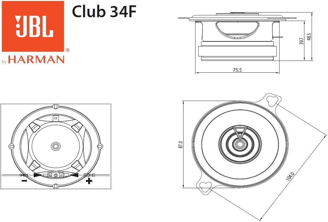 Thumbnail 5 de JBL Club Gen3 34F 3,5'' (8,7 cm) set de haut-parleurs coaxiaux pour voiture